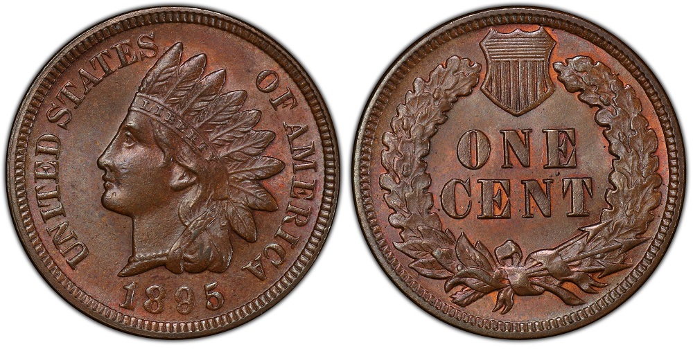 Philadelphia Mint circa 1895 or group of 1895 Indian Head pennies in BN RB and RD color grades